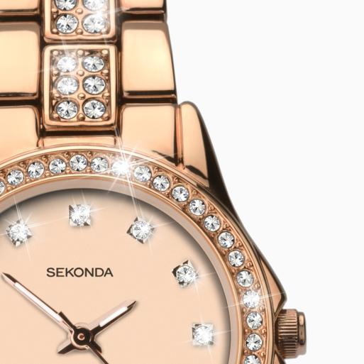 Sekonda Ladies Dress Watch 2034 Round Rose Gold Alloy